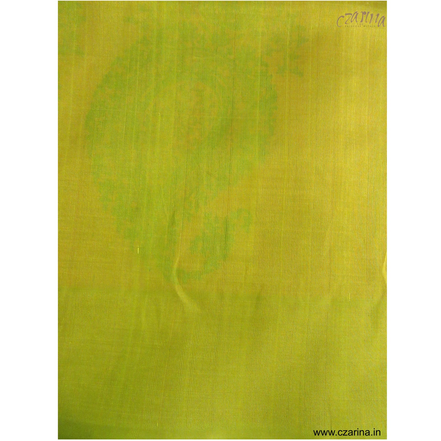 ORANGE GREEN PRINTED SILK COTTON SAREE