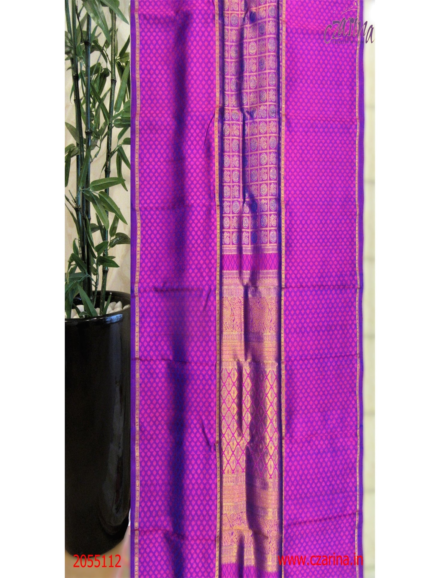 PURPLE PINK KANCHIPURAM SILK SAREE