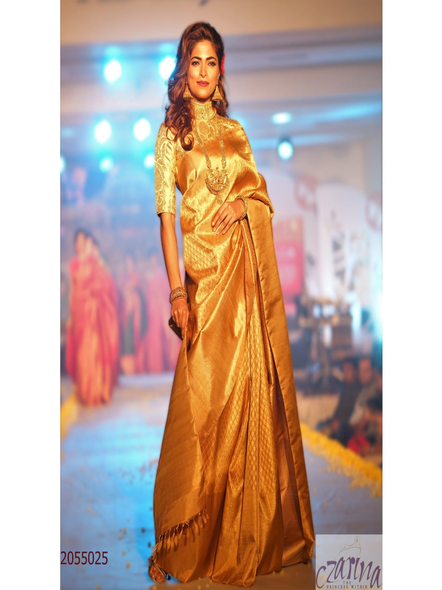 GOLDEN PURE KANCHIPURAM SILK SAREE