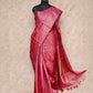 MAROONISH RED WITH GOLD AND SILVER BUTTIS TUSSAR SILK SAREE