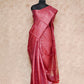 MAROONISH RED WITH GOLD AND SILVER BUTTIS TUSSAR SILK SAREE