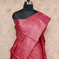 MAROONISH RED WITH GOLD AND SILVER BUTTIS TUSSAR SILK SAREE