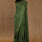 OLIVE GREEN SHADE WITH ASCENDING OFF-WHITE MOTIFS PRINTED TUSSAR SILK SAREE