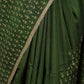 OLIVE GREEN SHADE WITH ASCENDING OFF-WHITE MOTIFS PRINTED TUSSAR SILK SAREE