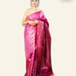 WINE COLOUR TUSSAR SILK SAREE WITH DELICATE ZARI WEAVING ON BORDER AND PALLU