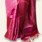 WINE COLOUR TUSSAR SILK SAREE WITH DELICATE ZARI WEAVING ON BORDER AND PALLU