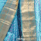 PEACOCK BLUE AND MAROON PURE SILK SAREE WITH IKAT WEAVING