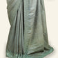 GREYISH GREEN TUSSAR SILK SAREE WITH LEHARIYA STYLED PRINTING AND MIRROR WORK BORDERS