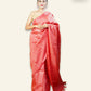 LIGHT RED TUSSAR SILK SAREE WITH TINY ZARI BUTTIS ALL OVER