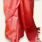 LIGHT RED TUSSAR SILK SAREE WITH TINY ZARI BUTTIS ALL OVER