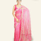 MAGENTA ORGANZA SAREE WITH LEHARIYA DESIGNS, SEQUINS, AND MIRROR EMBROIDERY