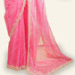 MAGENTA ORGANZA SAREE WITH LEHARIYA DESIGNS, SEQUINS, AND MIRROR EMBROIDERY