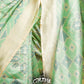 GREEN BANARASI TISSUE SAREE WITH IKAT INSPIRED WEAVING