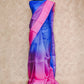 BLUE AND MAGENTA-SHADED ORGANZA SILK SAREE