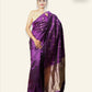 PURPLE SOFT SILK SAREE WITH SMALL MOTIFS AND RICH GOLD ZARI WOVEN PALLU