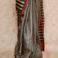 BEIGE BLACK STRIPE DESIGN WITH RUST BORDER TUSSAR SILK SAREE