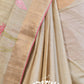 BEIGE WITH PINK EMBROIDERY, PINK BLOUSE TUSSAR SILK SAREE