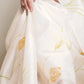 OFF-WHITE SILK ORGANZA SAREE WITH YELLOW HAND-PAINTED FLORAL DESIGNS